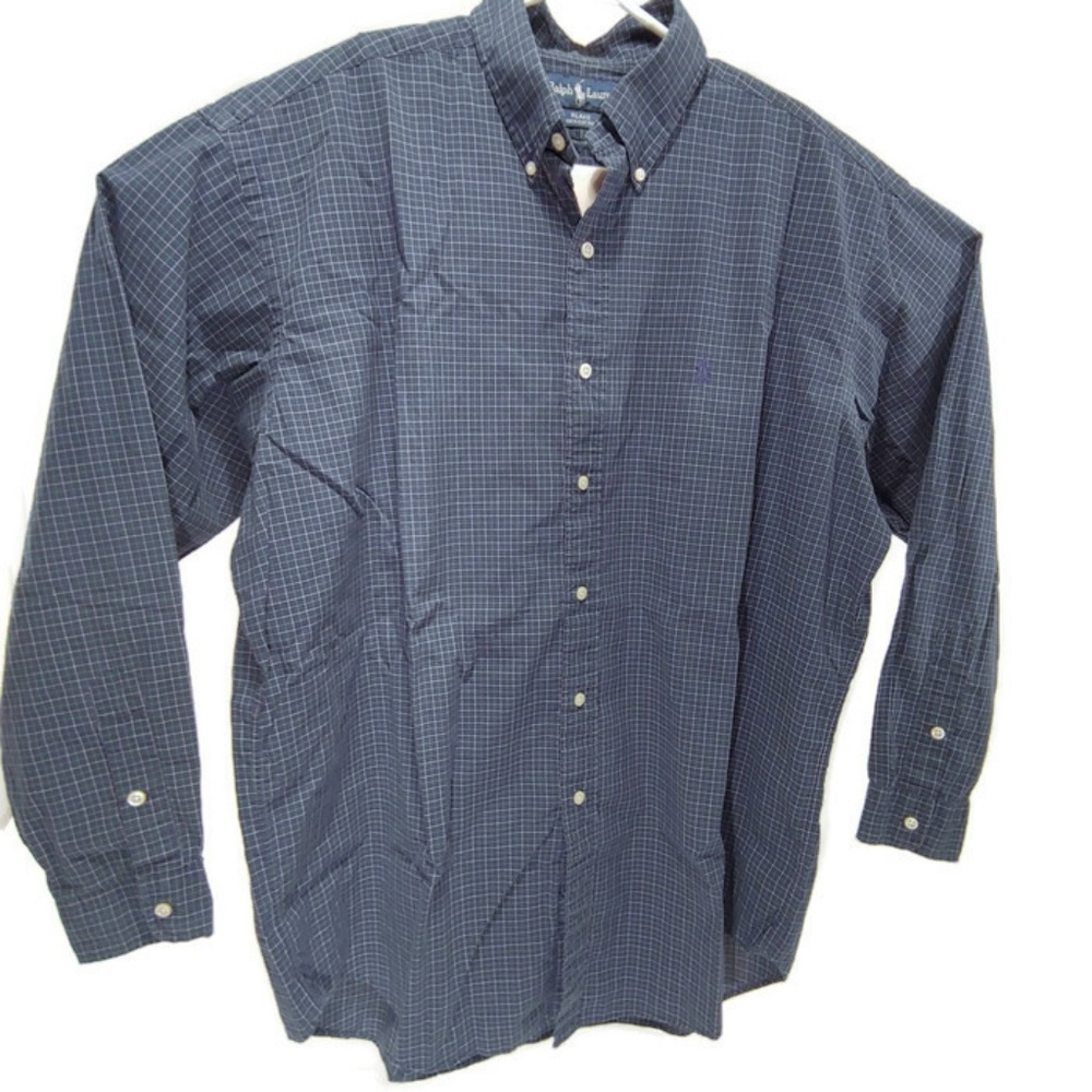 Ralph Lauren Blake mens Lg L/S Blue Plaid Shirt